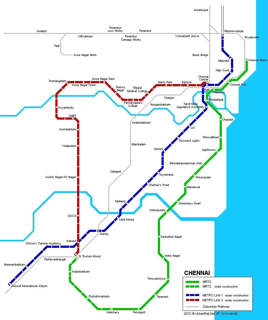 Chennai metro istasyonları göster