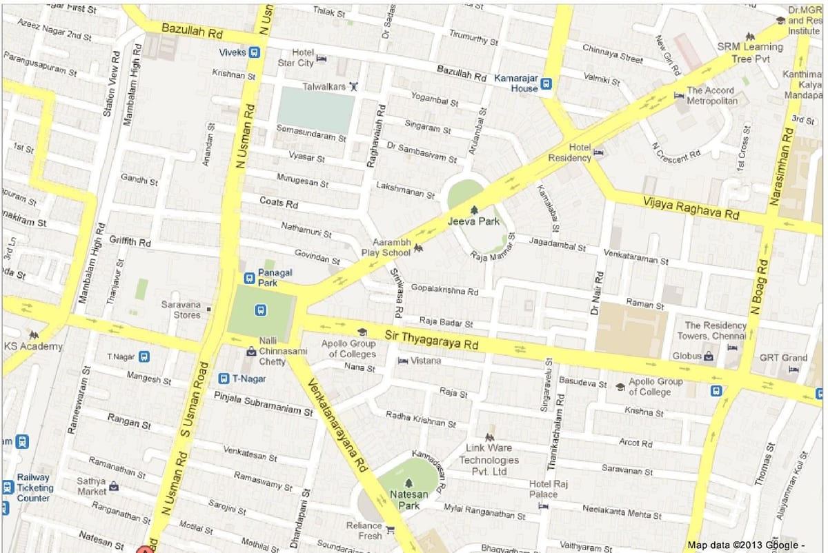 Chennai t Nagar haritası