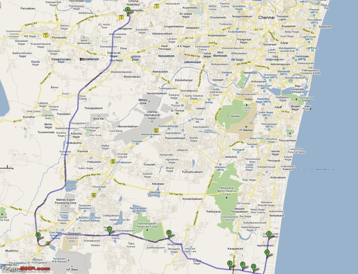 güzergah haritası Chennai