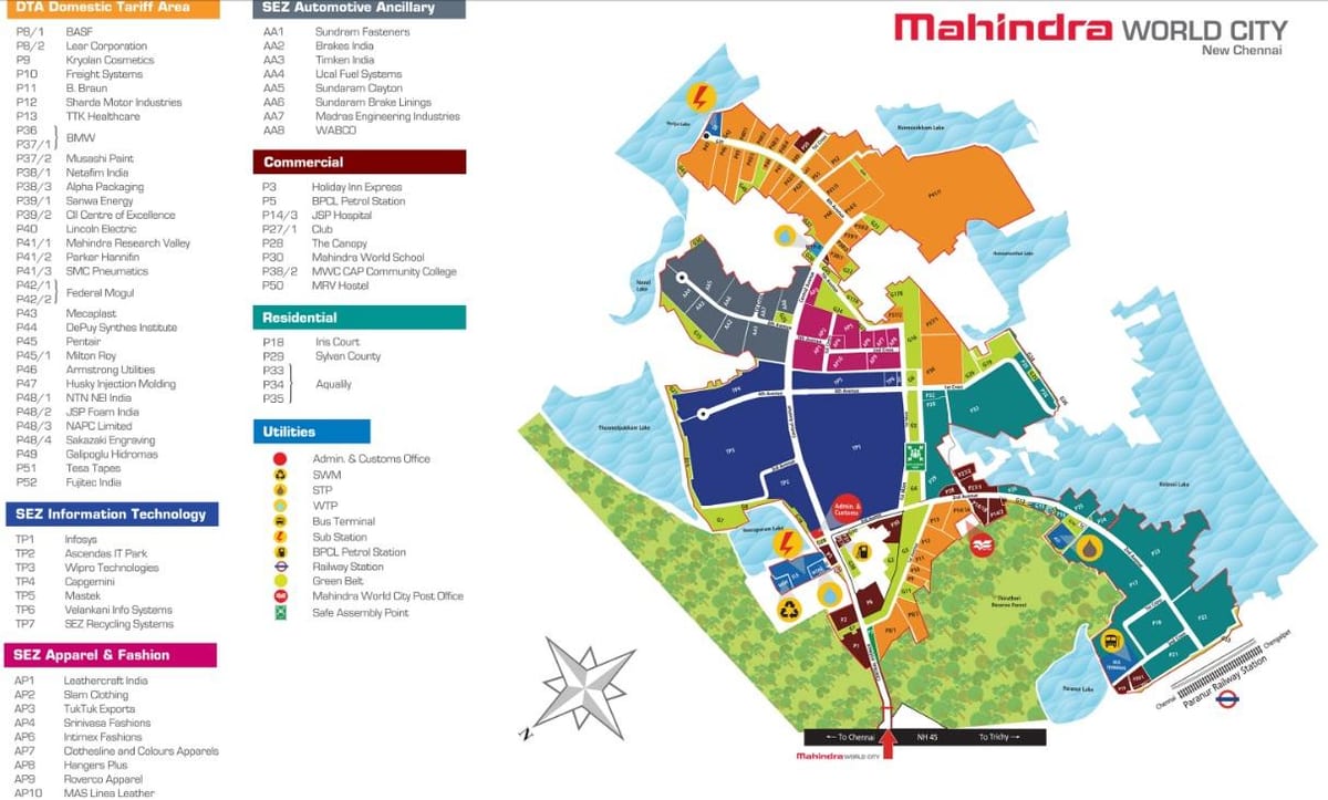 Mahindra city Chennai haritası