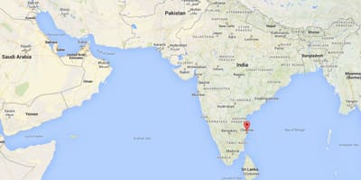 Hindistan haritada Chennai